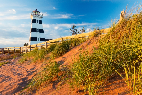 West Point, Lighthouse, sand, beach grass