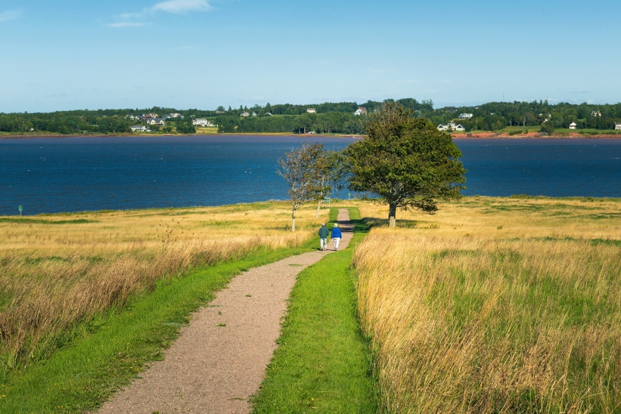 Walking trails at Skmaqn-Fort-Amherst-Port-la-Joye toward Charlottetown Harbour